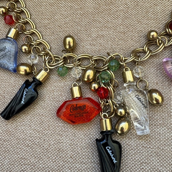 Vintage Balenciaga x Caron Perfume Bottle Necklace Rare Gold 1970s - Picture 3 of 8